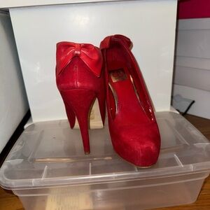 Red Dolce Vita Heels with Bow